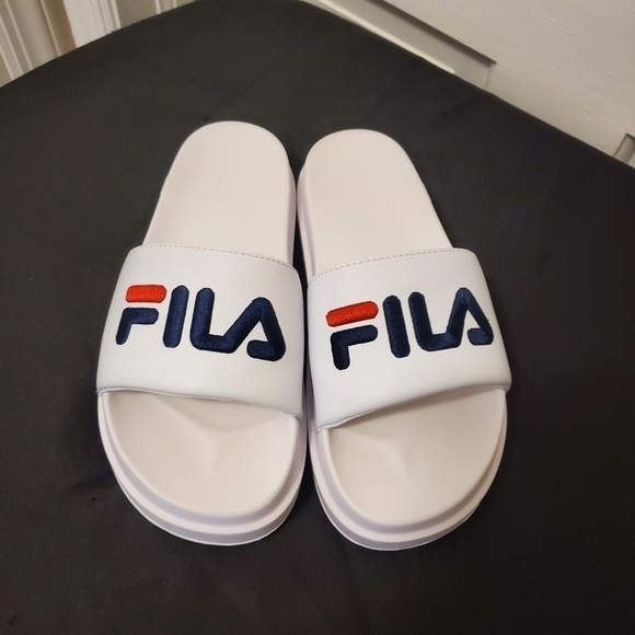 FILA DRIFTER BOLD NAVY/WHITE/RED SLIDES SIZE 6 - Picture 10 of 11